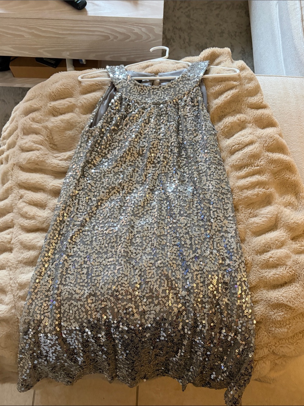 I.N. Studio Silver Sequin Halter Dress